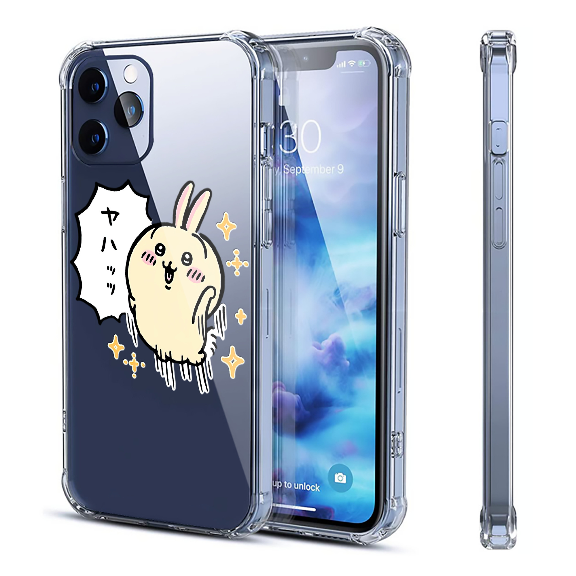（画像用） ちいかわ うさぎ Chii-kawa usagi 【iPhone 12シリーズ対応】透明スマホケース（クリアソフトケース）